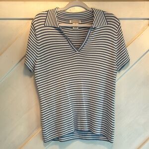 Uniform John Paul Richard Women's Striped V-Neck Top size medium